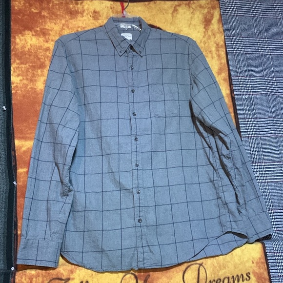 J.CREW-men’s gray plaid cotton ‘CLASSIC’ fit BRUSHED TWILL long sleeve shirt - Picture 4 of 10